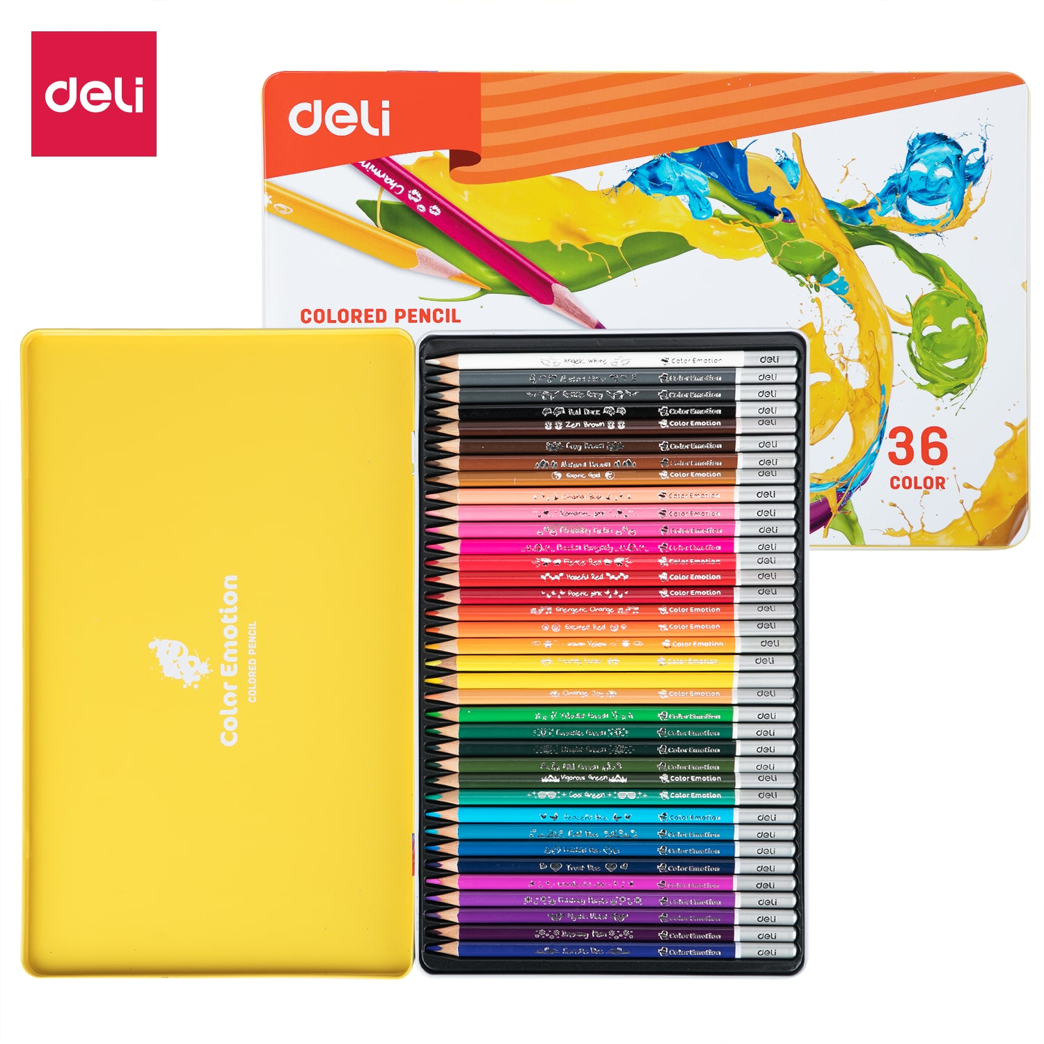 DELI - Hội họa màu vẽ học sinh tô màu - Hộp bút chì màu cao cấp EC00205/EC00225/EC00235 12/24/36 màu