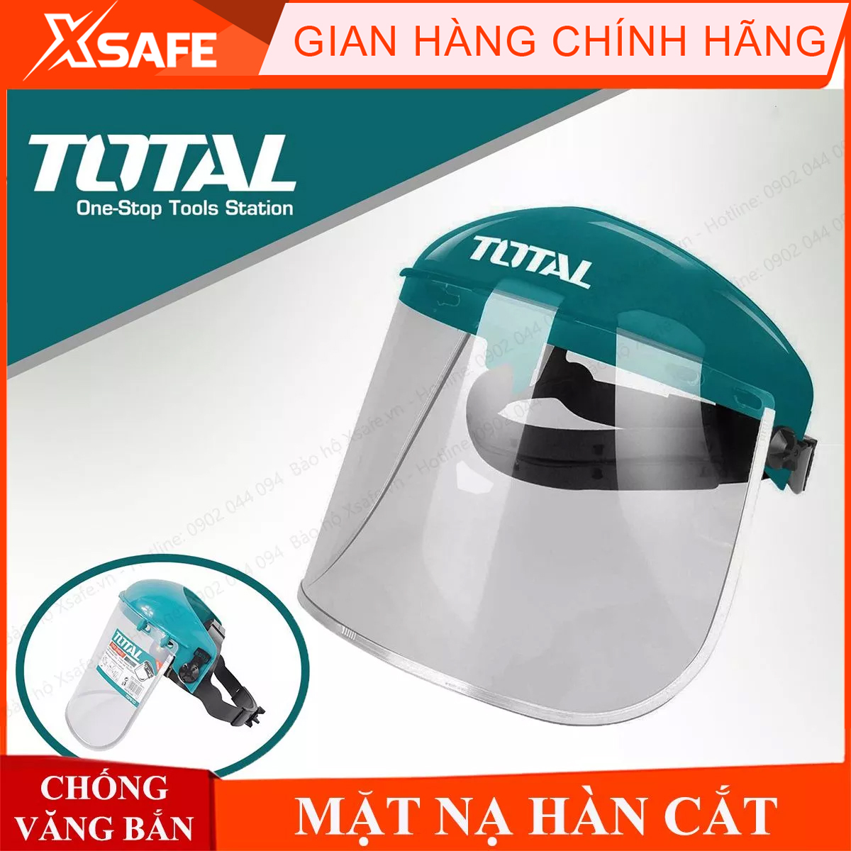 Kính che mặt Total TSP610 kính bảo hộ chống văng bắn, hóa chất, bảo vệ mắt, mũi, miệng / Dùng cho cơ khí, phòng dịch