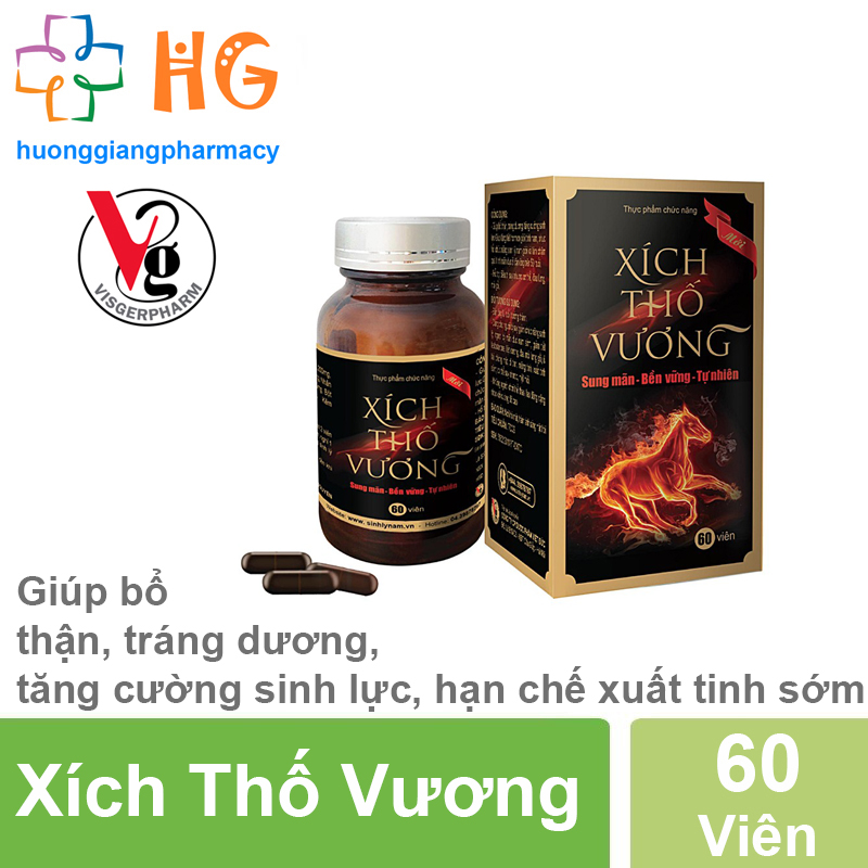 Xích Thổ Vương - Giúp bổ thận, tráng dương, tăng cường sinh lực, hạn chế xuất tinh sớm ( Lọ 60 Viên)