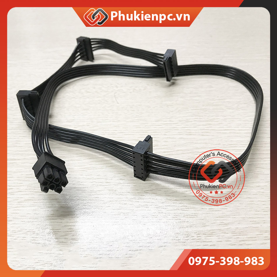 6pin PSU modular out 4 SATA power cable for HDD, SSD, dvb-dvd Sata computer PC, industrial computer, Sync