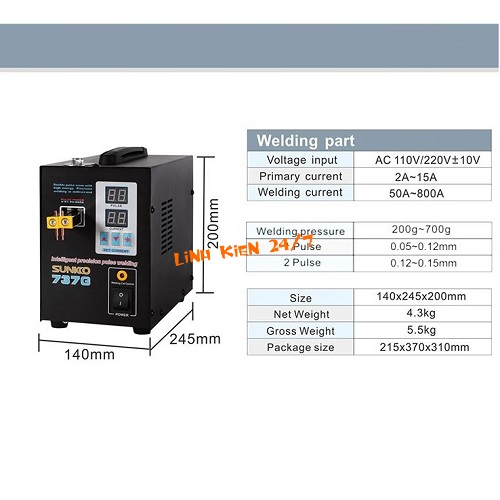 MÁY HÀN CELL PIN SUNKKO 737G CHÍNH HÃNG