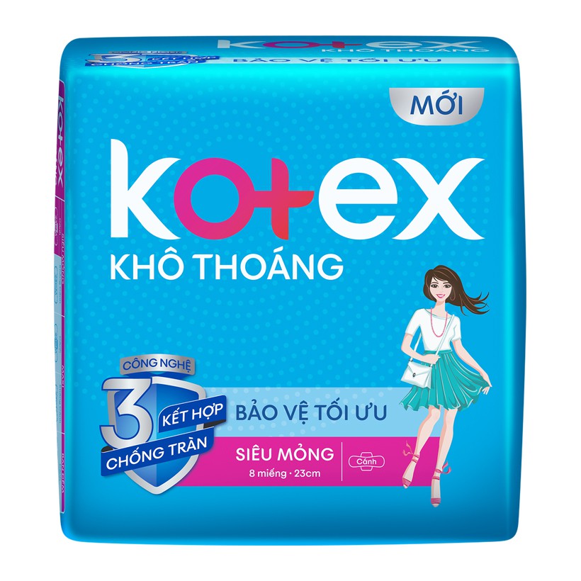 [HCM]Băng vệ sinh Kotex khô thoáng dày cánh (8 miếng )