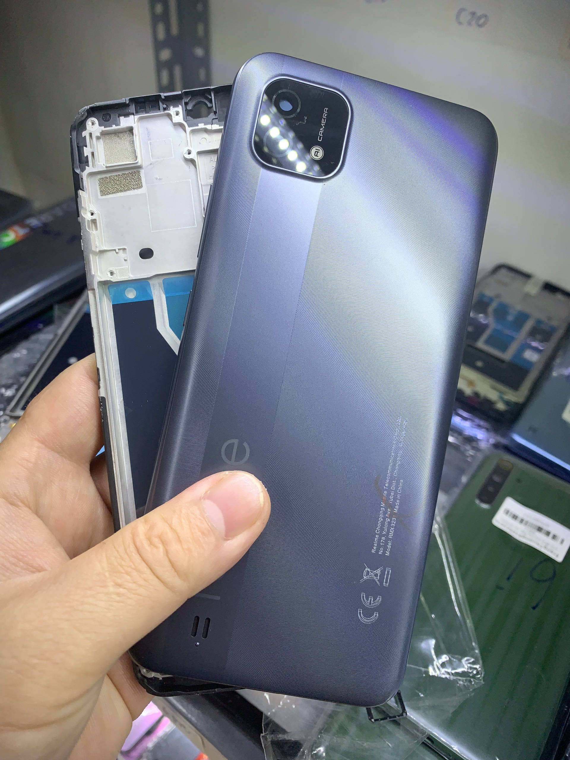 Bộ vỏ điện thoại zin hãng oppo realme c20 / c11 2021 dùng chung