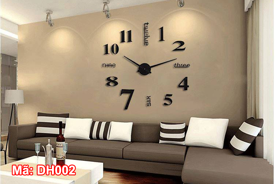 Đồng hồ dán tường 3D siêu đẹp hiện đại