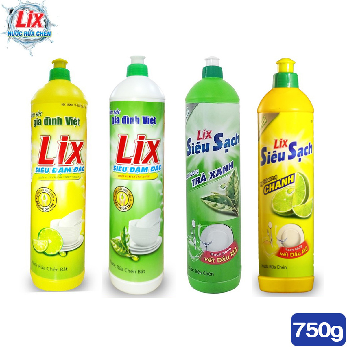 Nước rửa chén Lix đậm đặc 750g