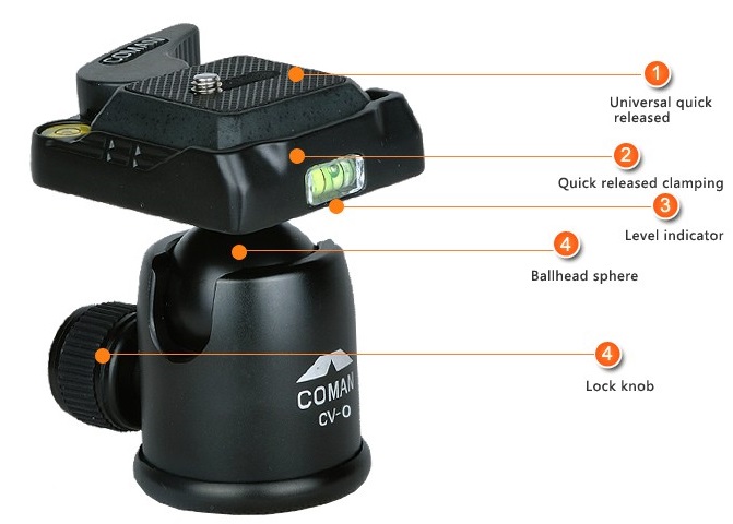 Chân máy ảnh Tripod Coman TK-257+CV-0