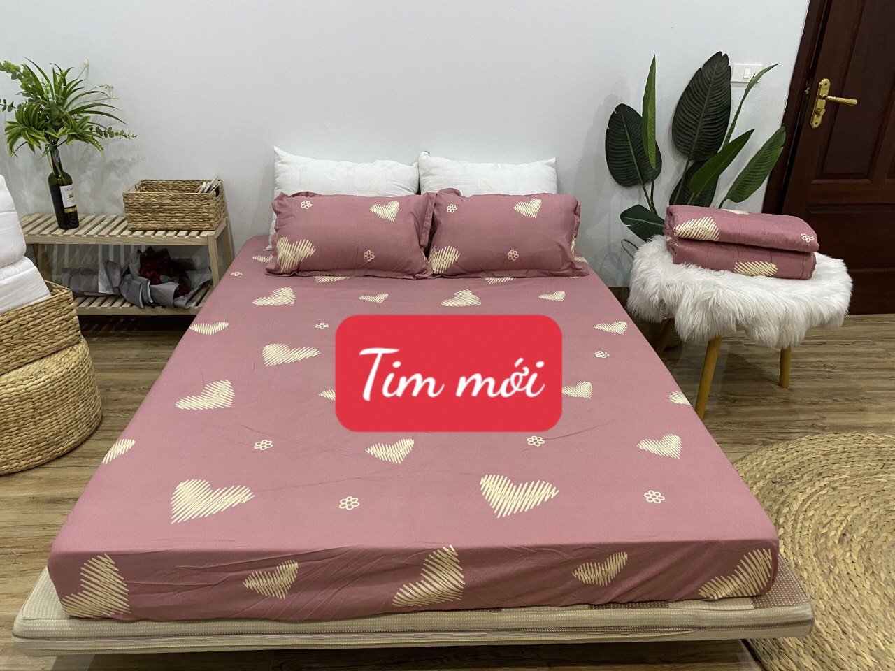 Bộ Ga Gối 3 Món[1ga +2 vỏ gối]1m8x2m Poly cotton, mẫu vịt vàng