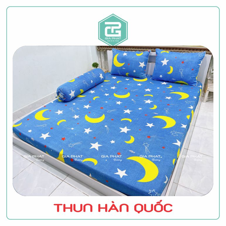 Korean Elastic Bed Sheet Set 4 Pieces (1 Sheet + 2 Pillowcases + 1 Body Pillowcase)