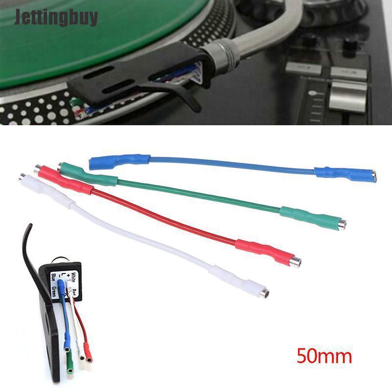 Jettingbuy 4Pcs 7N headshell wires OFC turntable leads phono cartridge cables replacement