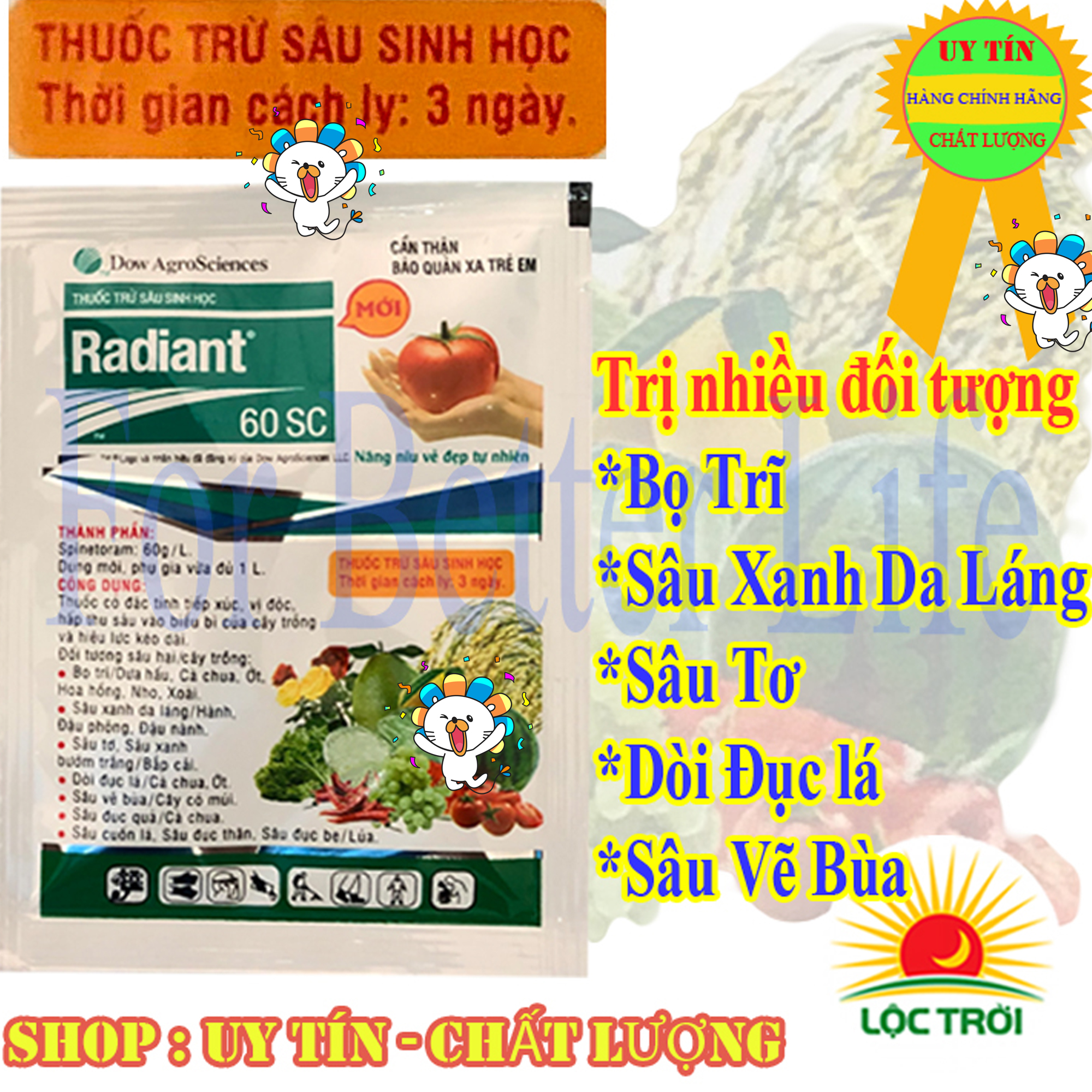 RADIANT 60SC Trừ sâu sinh học  Combo 10 gói