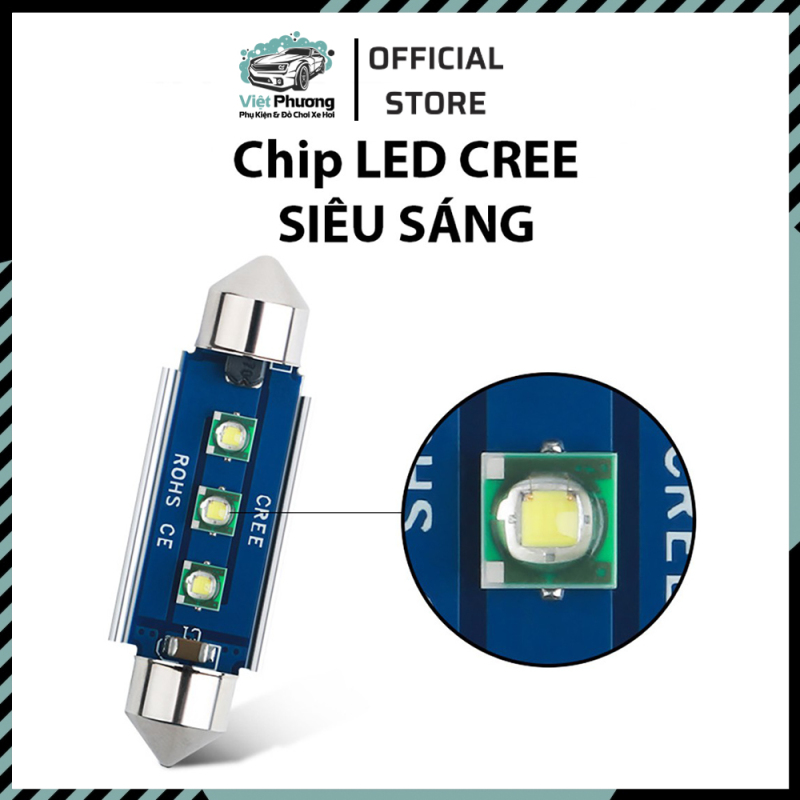 Đèn LED Trần Festoon Ô Tô Xe Hơi Cao Cấp Chip Cree Giải Mã Canbus Dài 31mm, 36mm, 39mm, 41mm cho nội thất và biển số
