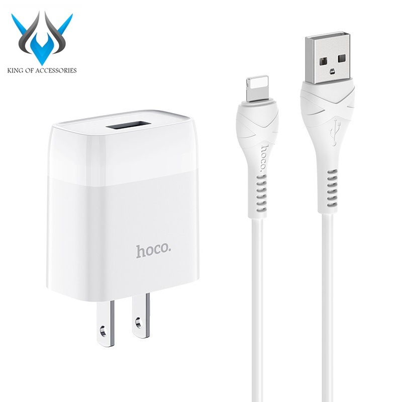 Bộ cốc sạc và cáp sạc Hoco C72 cổng Lightning output max 2.1A - Hãng phân phối chính thức - Nhất Tín Computer