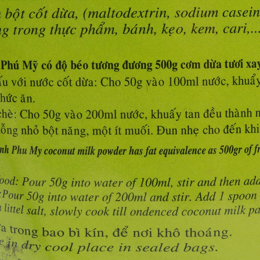 Bộ 5 gói 100g Bột cốt dừa Định Phú Mỹ