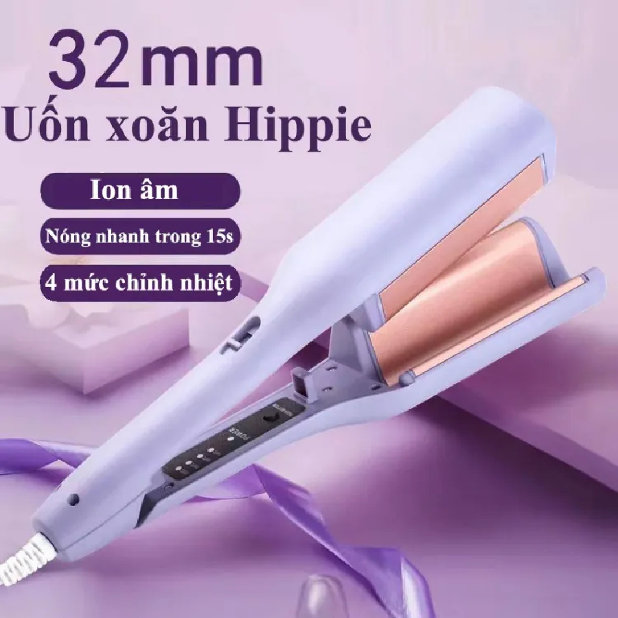 Máy uốn tóc hippie, máy uốn làm xoăn tóc sóng nước
