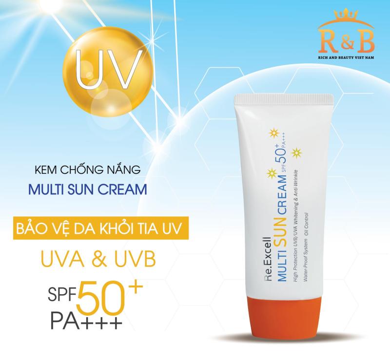 Kem Chống Nắng bảo vệ & dưỡng da trắng sáng tức thì Multi Sun Cream SPF 50+/PA+++ -60ml cao cấp