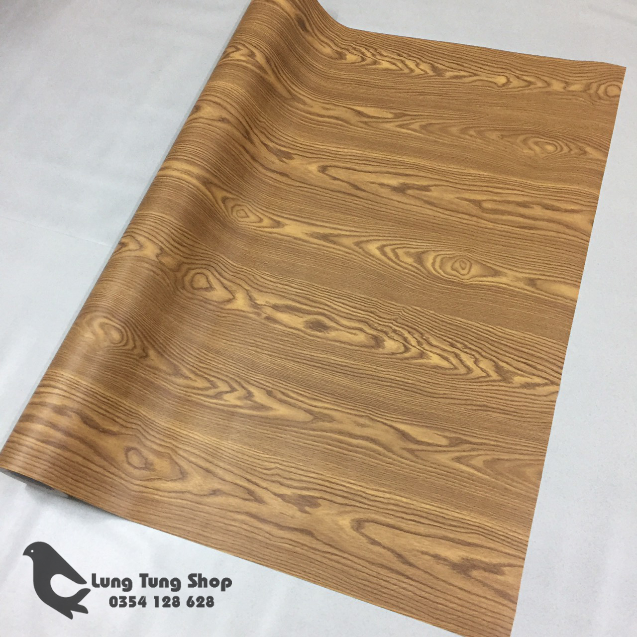 [HCM]giấy dán tường có keo - decal gỗ nâu vân to ( khổ 1,2m )