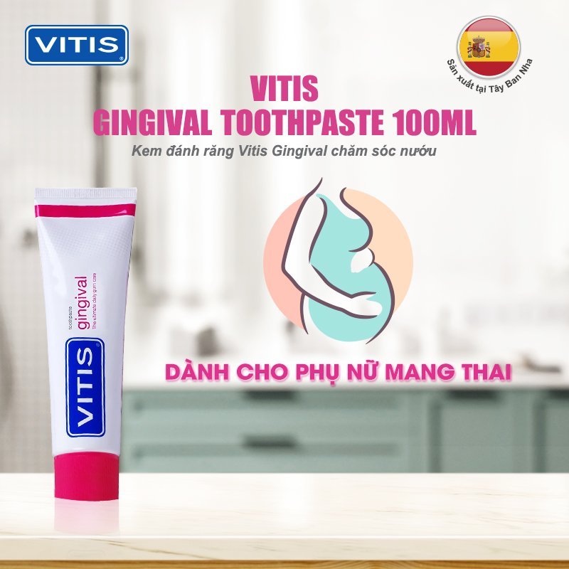 Kem đánh răng dành cho nướu nhạy cảm Vitis Healthy Gums Toothpaste 100ml (dùng được cho phụ nữ mang thai) - Tây Ban Nha