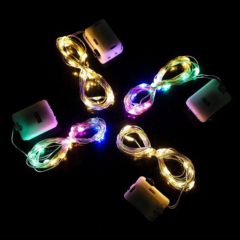 Dây đèn led pin 2met nhấp nháy 3 chế độ ( chớp nhanh , chớp chậm , không chớp )