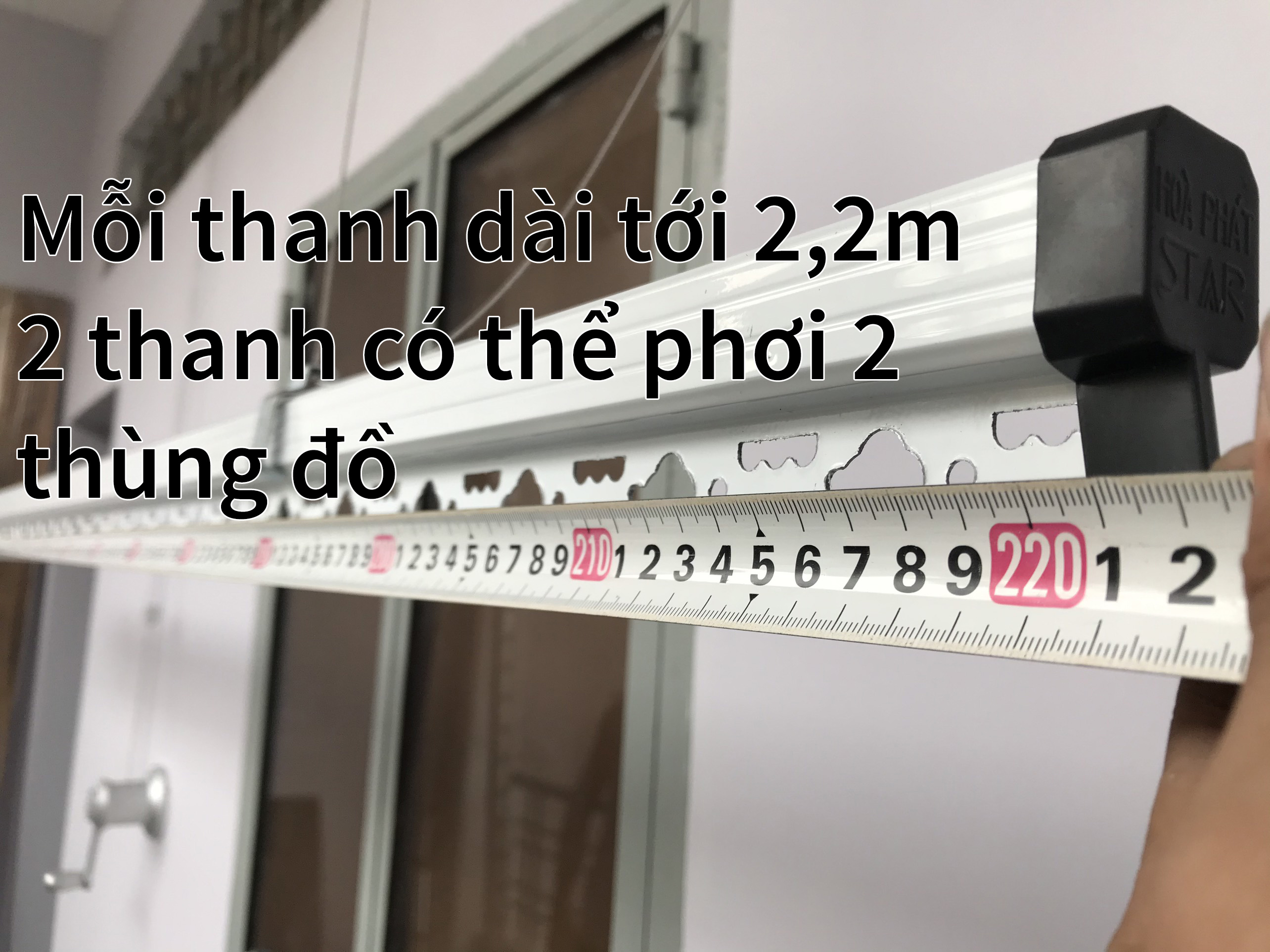Bộ giàn phơi đồ thông minh, đủ bộ có thanh