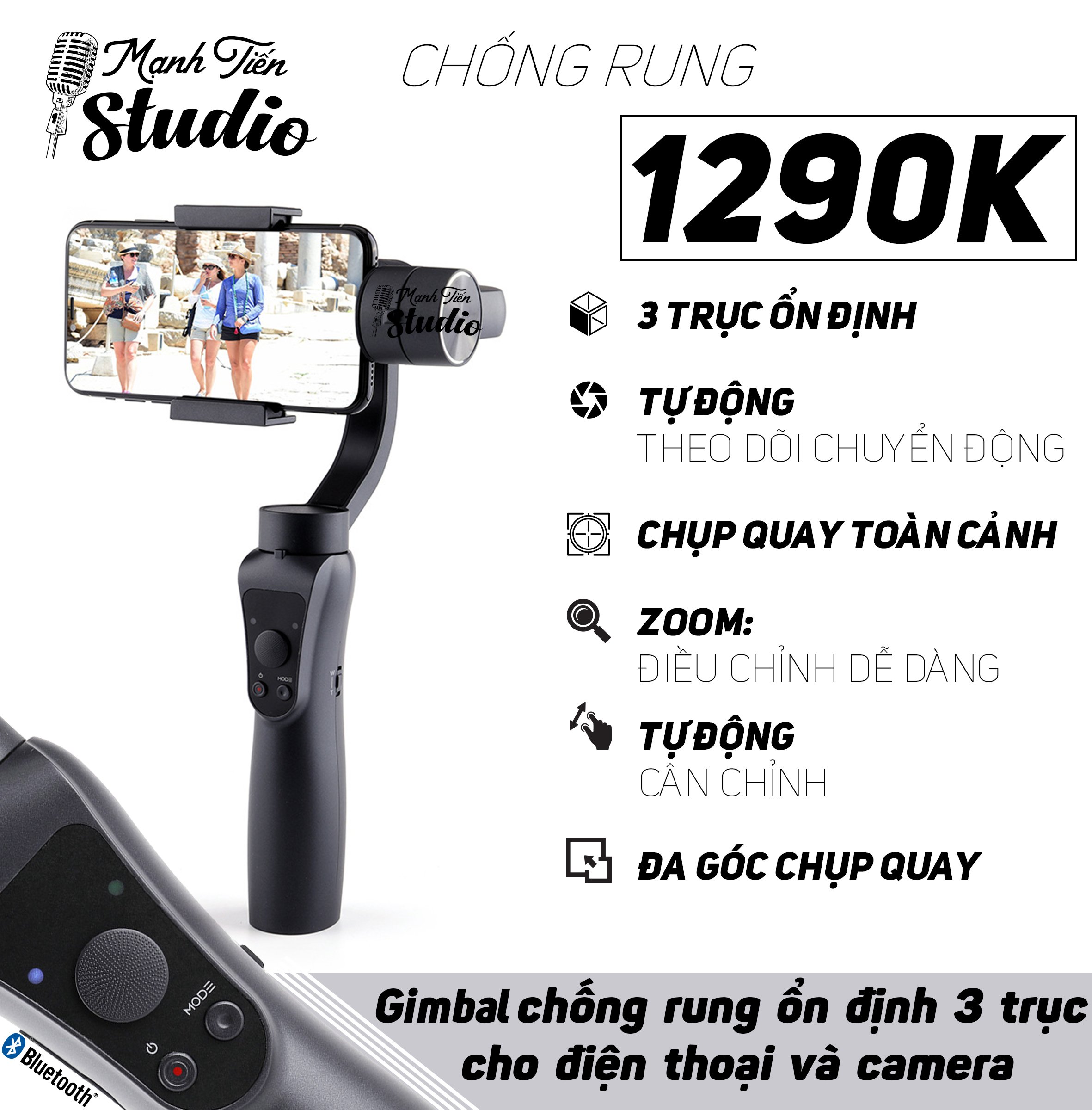 [ SIÊU SALE ] Thiết Bị Chống Rung Khi Quay Phim. Gimbal ZHIYUN SMOOTH Q 3-AXIS STABILIZATION , Mua Ngay Cây Tay Cầm Chống Rung 3 Trục Dành Cho Máy Ảnh, Điện Thoại, Hoạt Động Hoàn Hảo Với Điện Thoại Để Chụp Ảnh Quay Video Cực Ổn