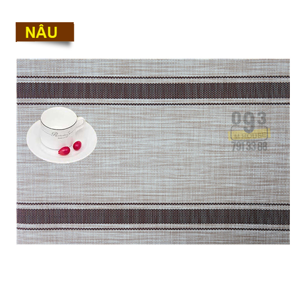 Tấm lót bàn ăn sọc ngang 2s khăn lót bàn ăn khăn trải bàn khăn lót chén dĩa