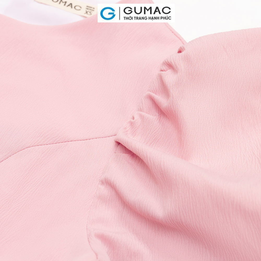 Đầm form A tay phồng DC12060 thời trang GUMAC