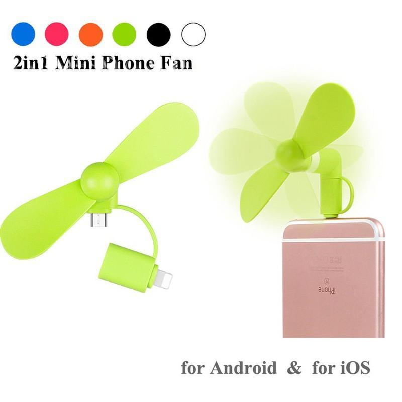 [HCM]Quạt mini 2in1 micro USB+Lighning dành cho điện thoại