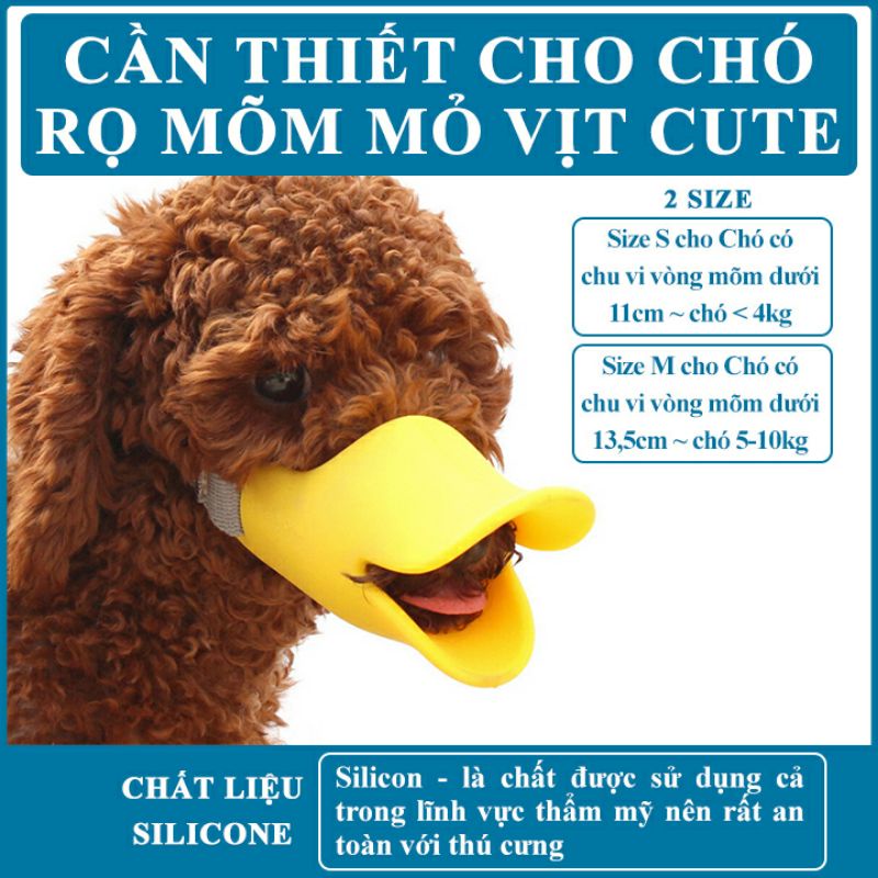 Rọ mõm mỏ vịt cho chó 2 size (màu ngẫu nhiên)