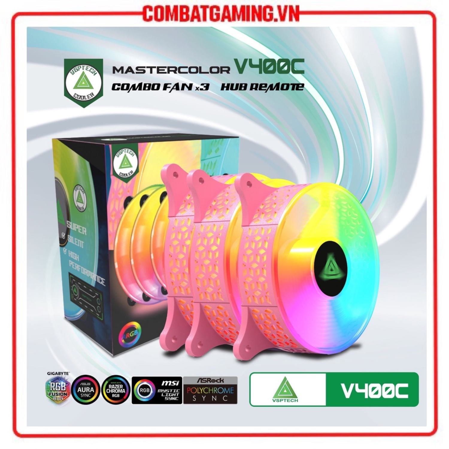 Kit 3 Fan VSP V400C LED RGB