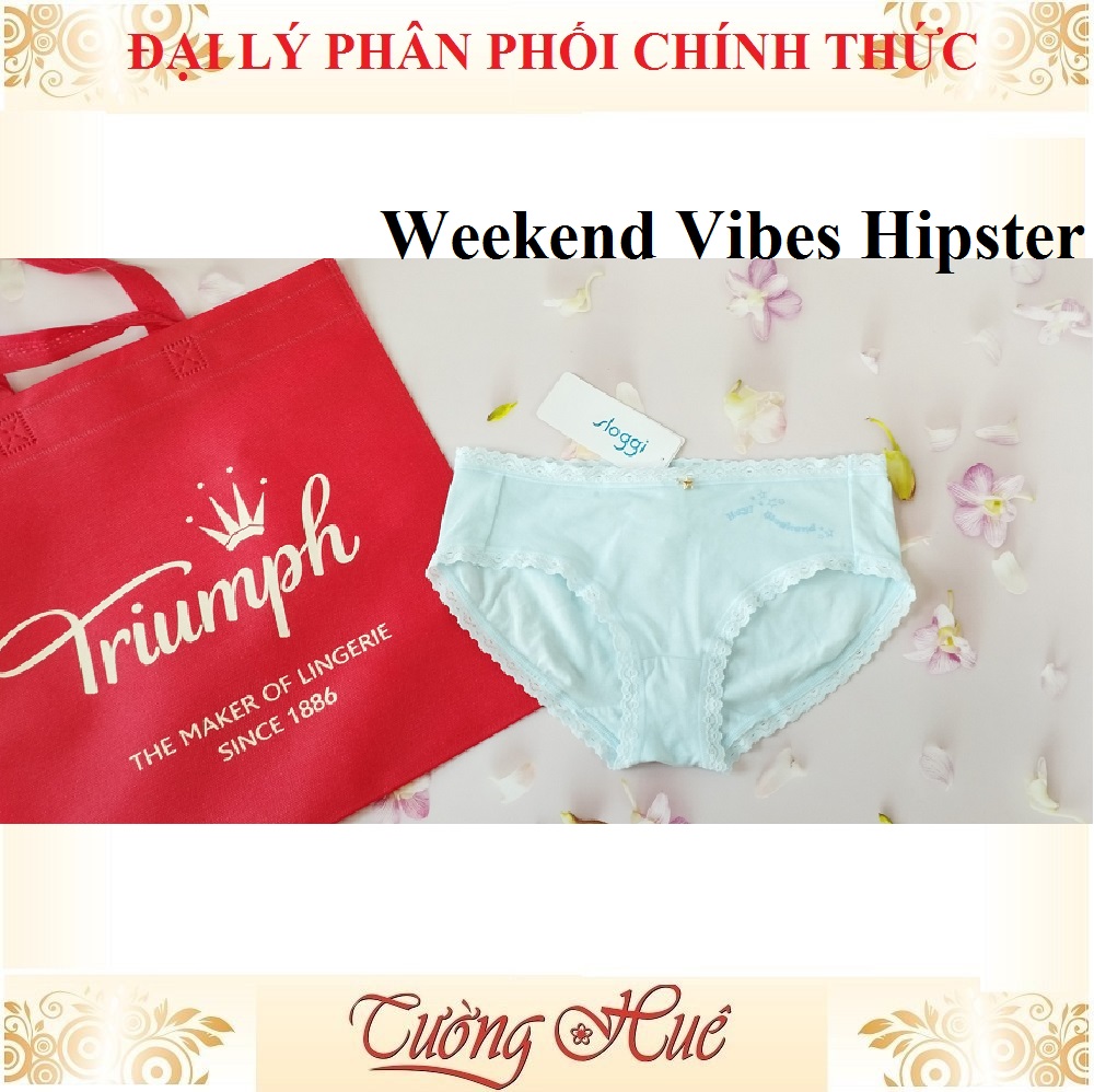 Quần lót nữ Triumph Sloggi Weekend Vibes Hipster quần cotton in chữ.