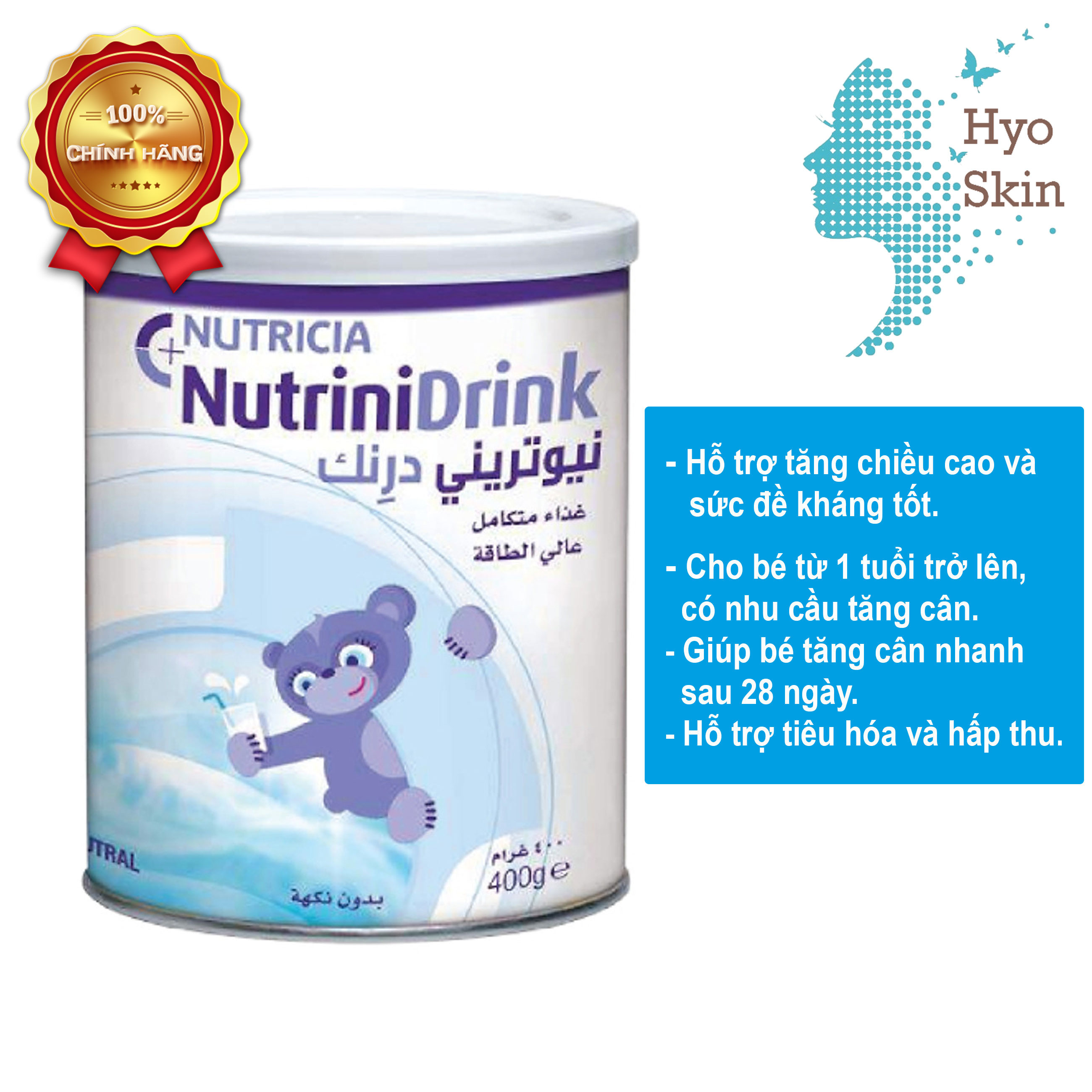 CHÍNH HÃNG Sữa Bột Nutrinidrink Powder Neutral & Vanilla 400g