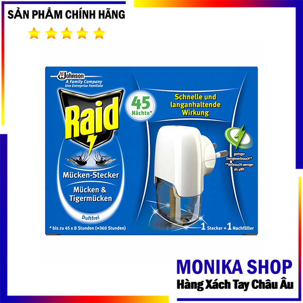 Máy xông tinh dầu đuổi muỗi Raid (Đức)