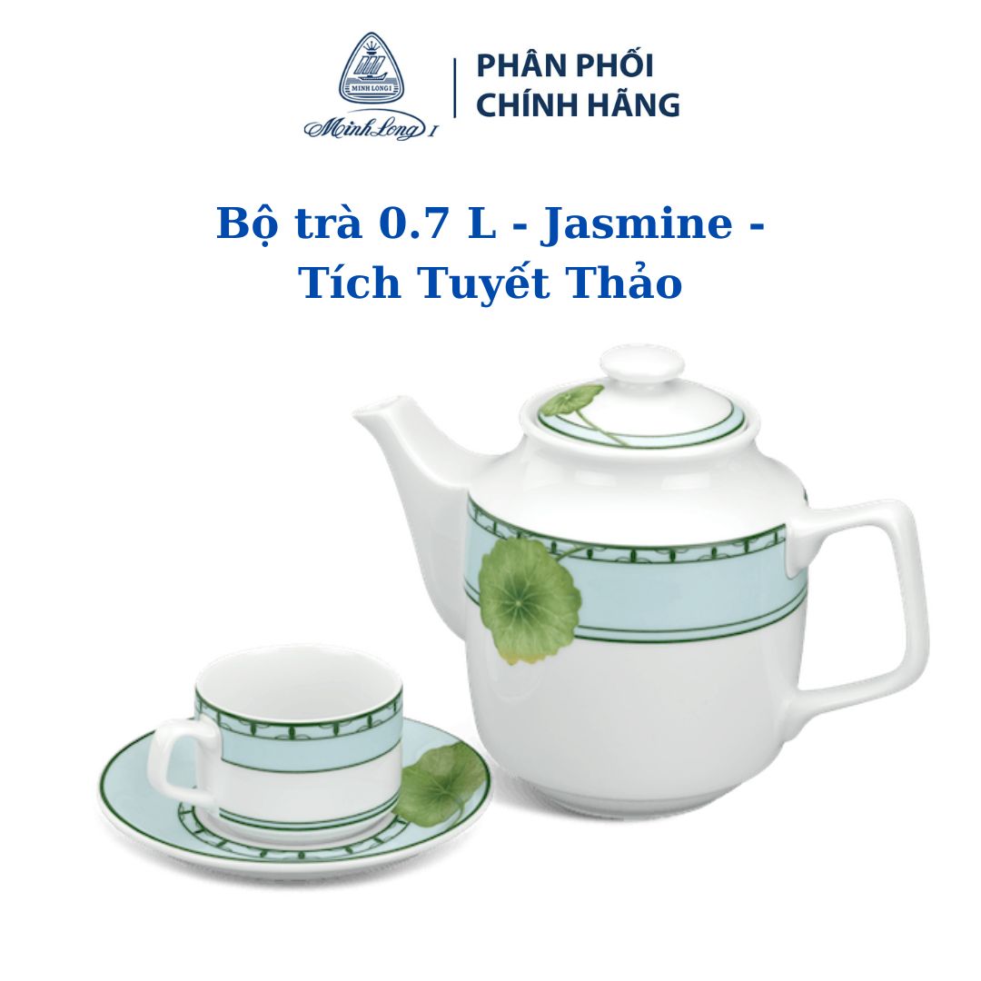 Bộ trà 0.7 l - jasmine - tích tuyết thảo - gốm sứ cao cấp minh long i