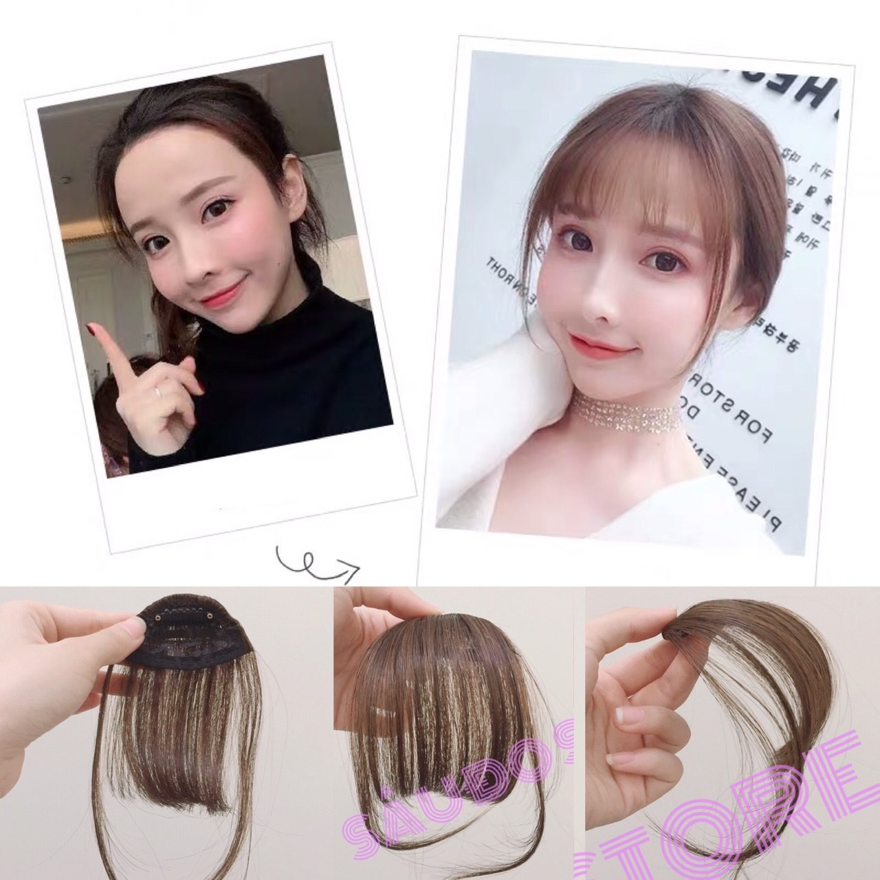 🌷 Hình Thật🌷 Tóc Giả Mái Thưa Cao Cấp Có Mai Và Không Mai Sỉ 14K