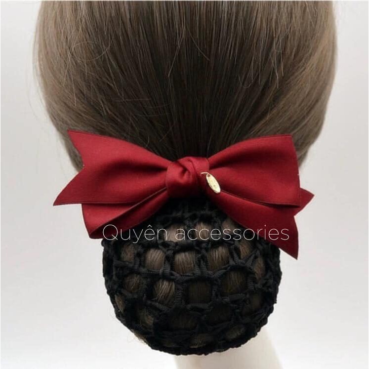 [Có sẵn] KẸP BÚI NƠ RUY BĂNG - kẹp búi nơ lụa đính đá - kẹp tóc đẹp - phụ kiện tóc đẹp - quà tặng khách hàng