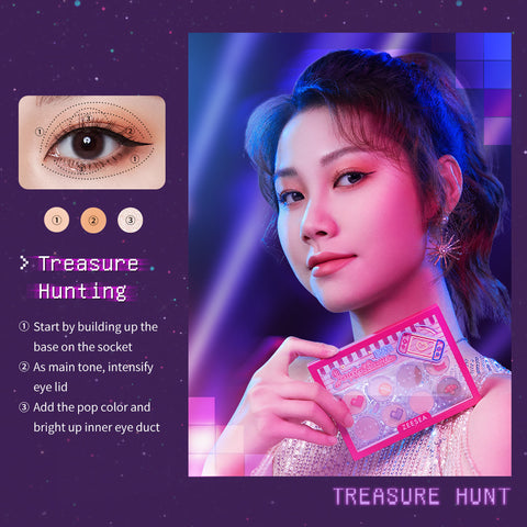 ZEESEA Bảng Phấn Mắt 12 Màu Vending Machine Eyeshadow Palette Pink Game Bar