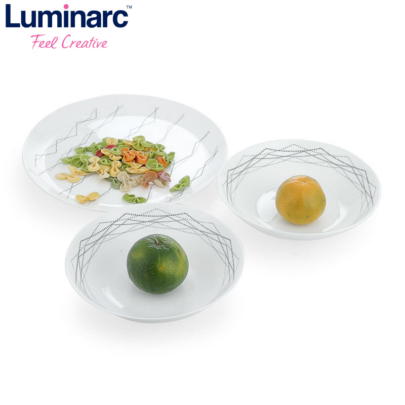 Bộ 3 đĩa thủy tinh Luminarc Diwali Marble