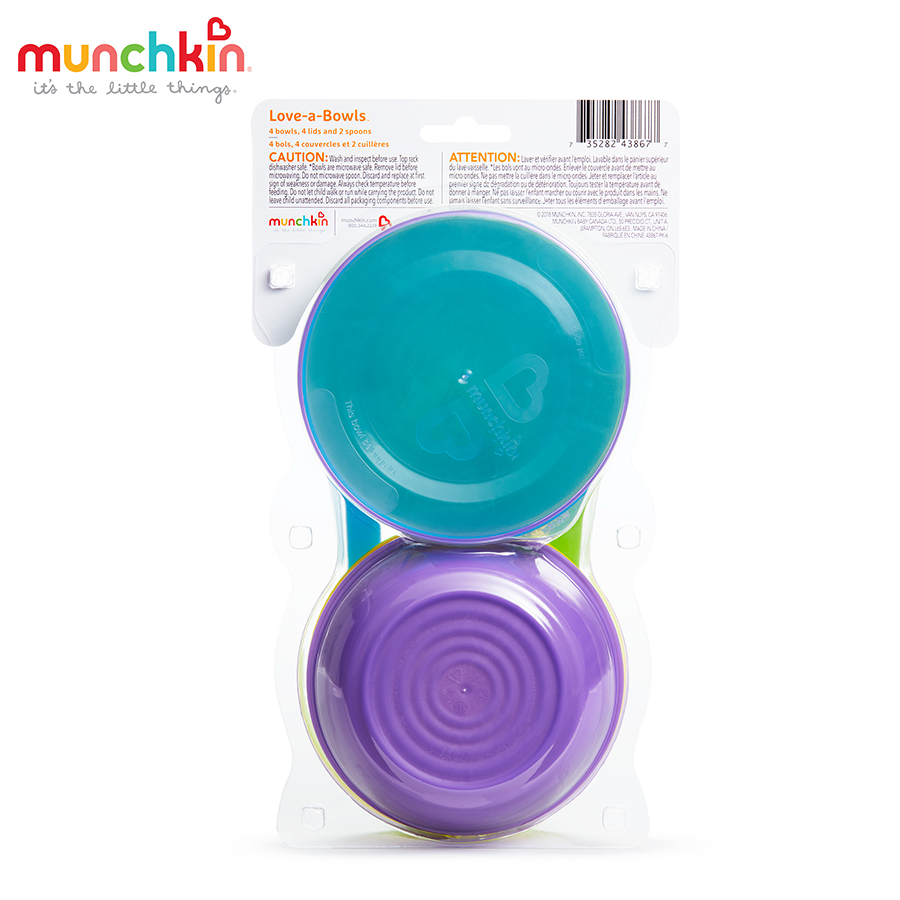 BỘ 4 BÁT CÓ NẮP + 2 THÌA MUNCHKIN MK43867