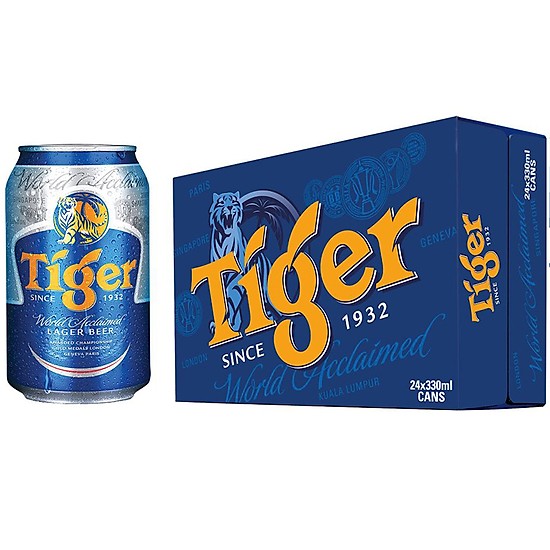 Bia tiger thùng 24 lon 330ml
