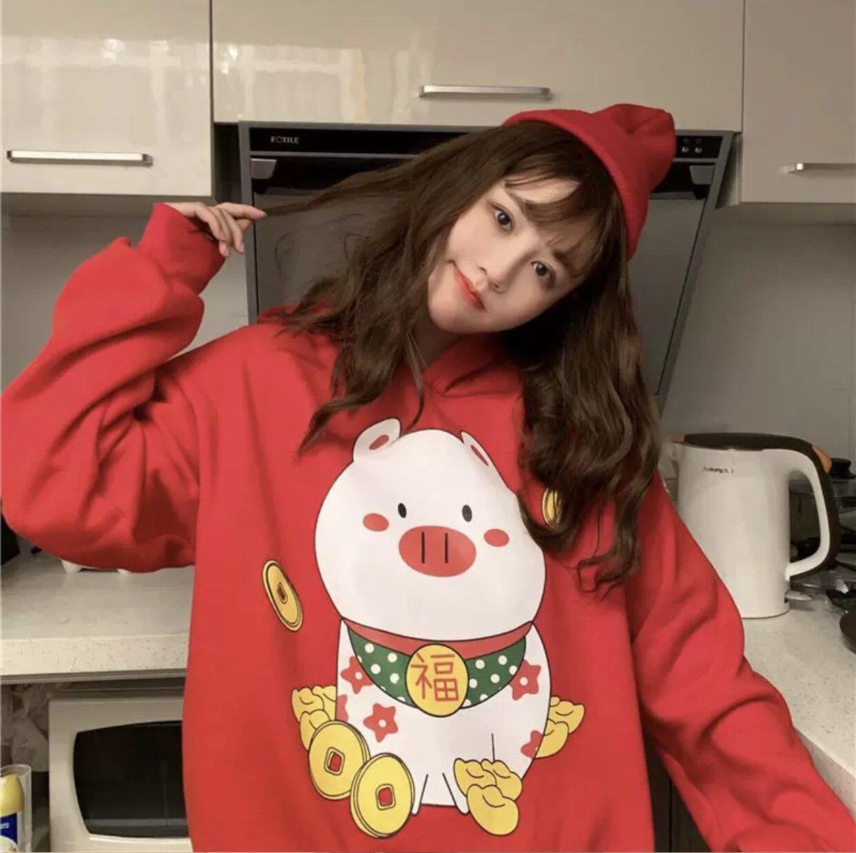 [HCM]Áo Hoodie mẫu heo con cực xinh