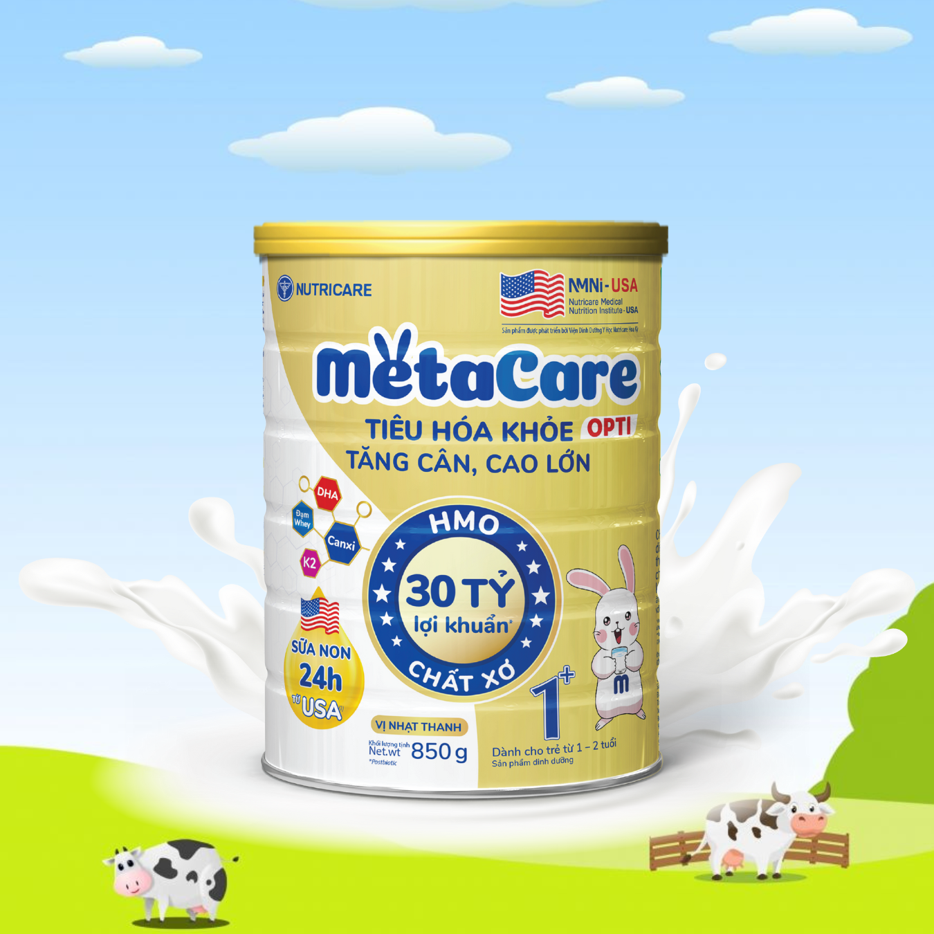 Sữa bột Nutricare Metacare Opti 1+ 850g