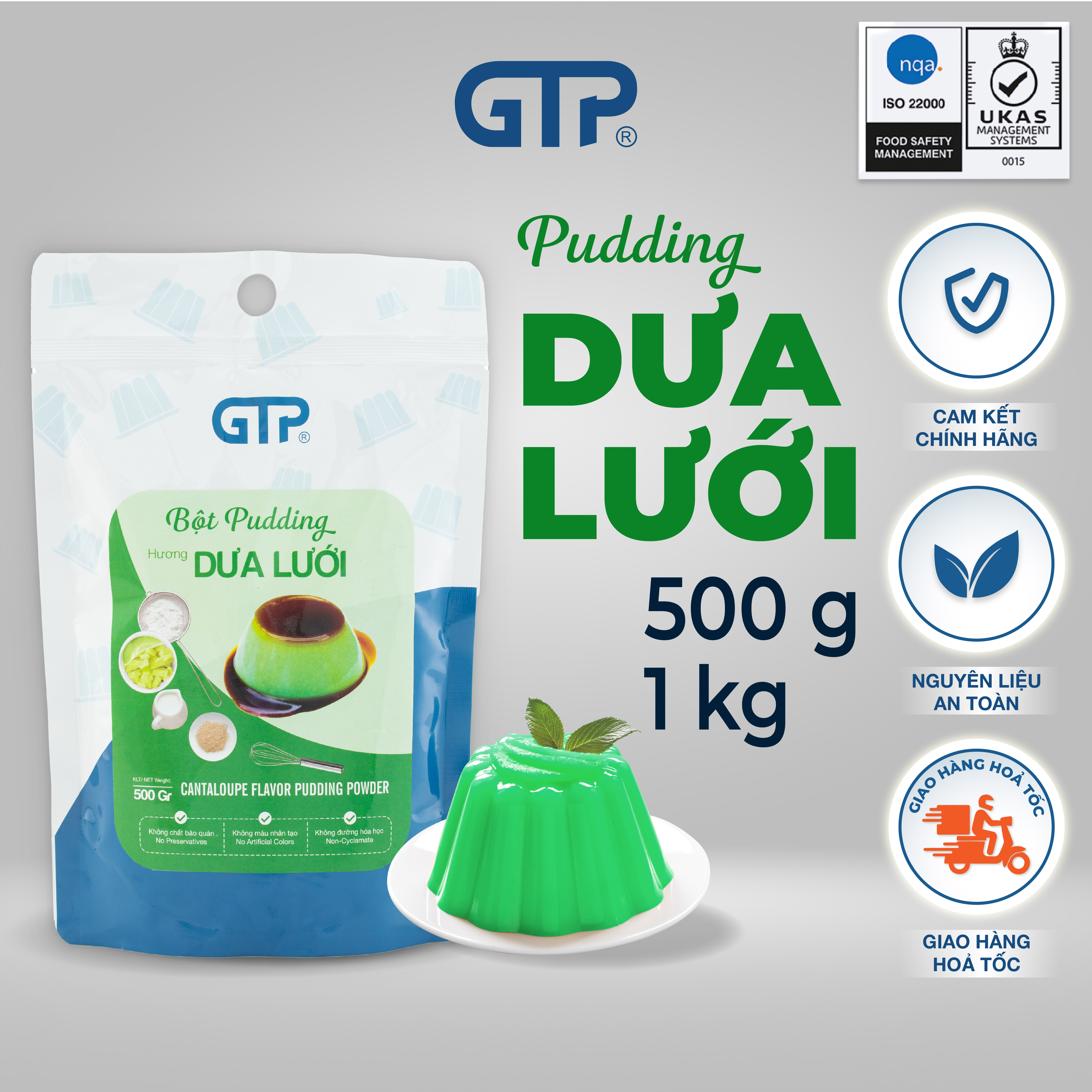 Bột pudding trứng thạch trà sữa 500gr Gia Thịnh Phát - GTP đủ vị