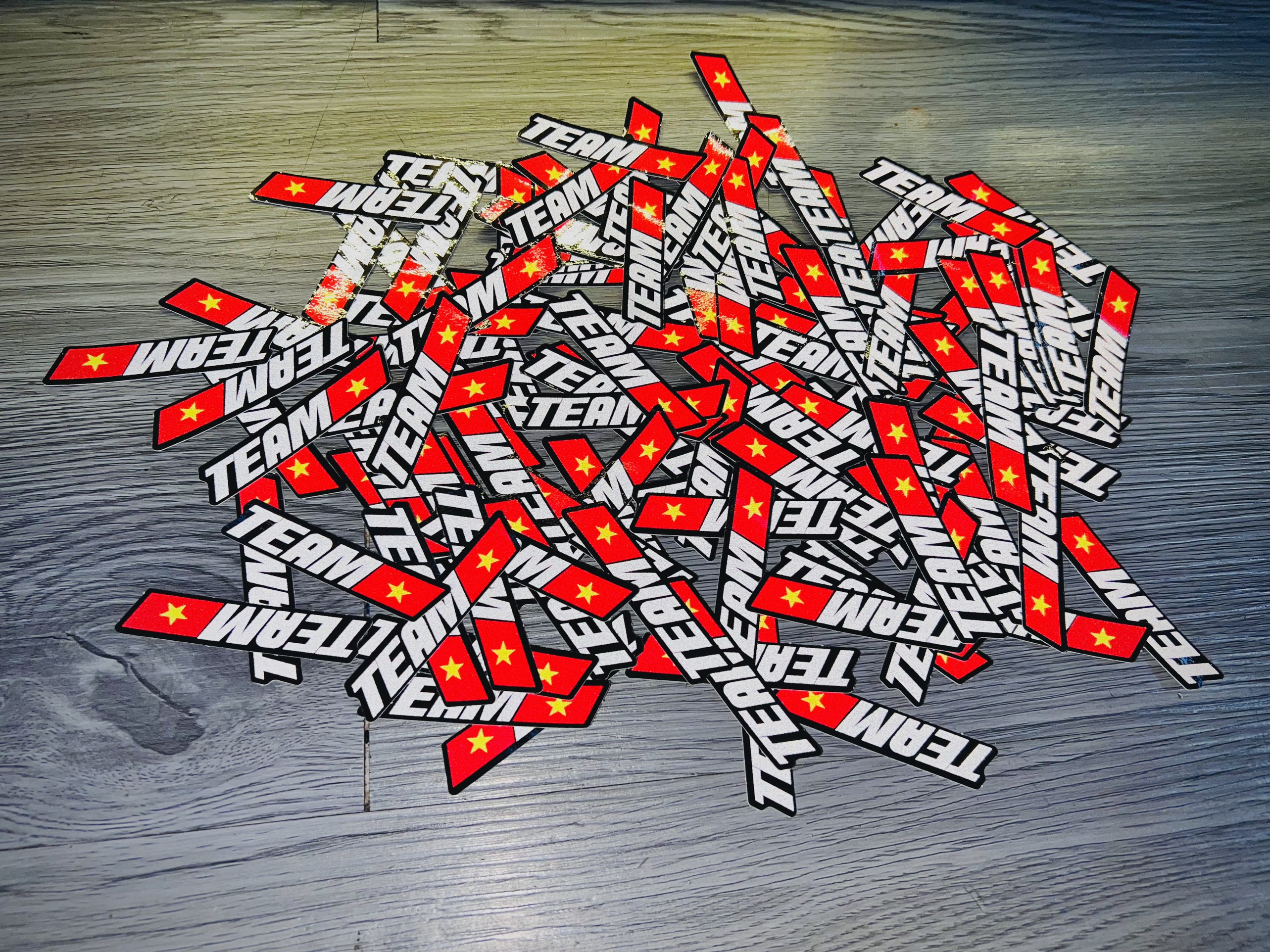 Tem Logo Sticker Chữ Team Phản Quang Dán Trang Trí Xe