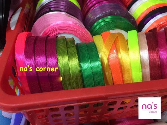 Dây ruy băng lụa 0.5cm / 0.6cm cuộn 10m màu trơn 5 li