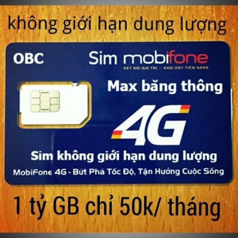 [INTERNET TẸT GA] [1 tỷ GB] SIM 4G Mobifone Không giới hạn dung lượng Gói DIP50 VÀ BL5GT (50k/tháng)