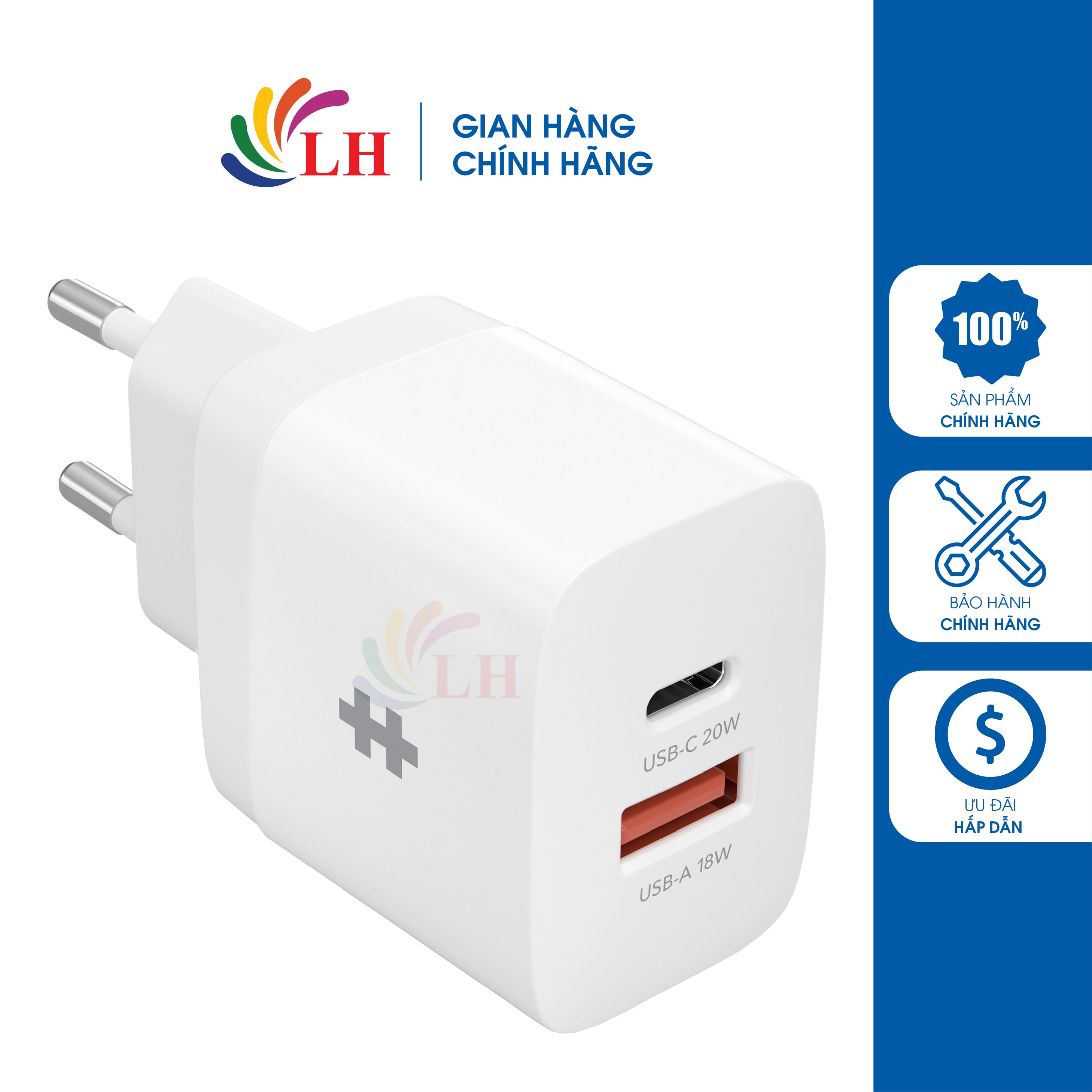 Cốc sạc HyperJuice 20W Charger 1USB 1Type-C HJ205/HJ205EU - Hàng chính hãng - Thiết kế nhỏ gọn 1USB 1Type-C tiện dụng Dòng điện ổn định