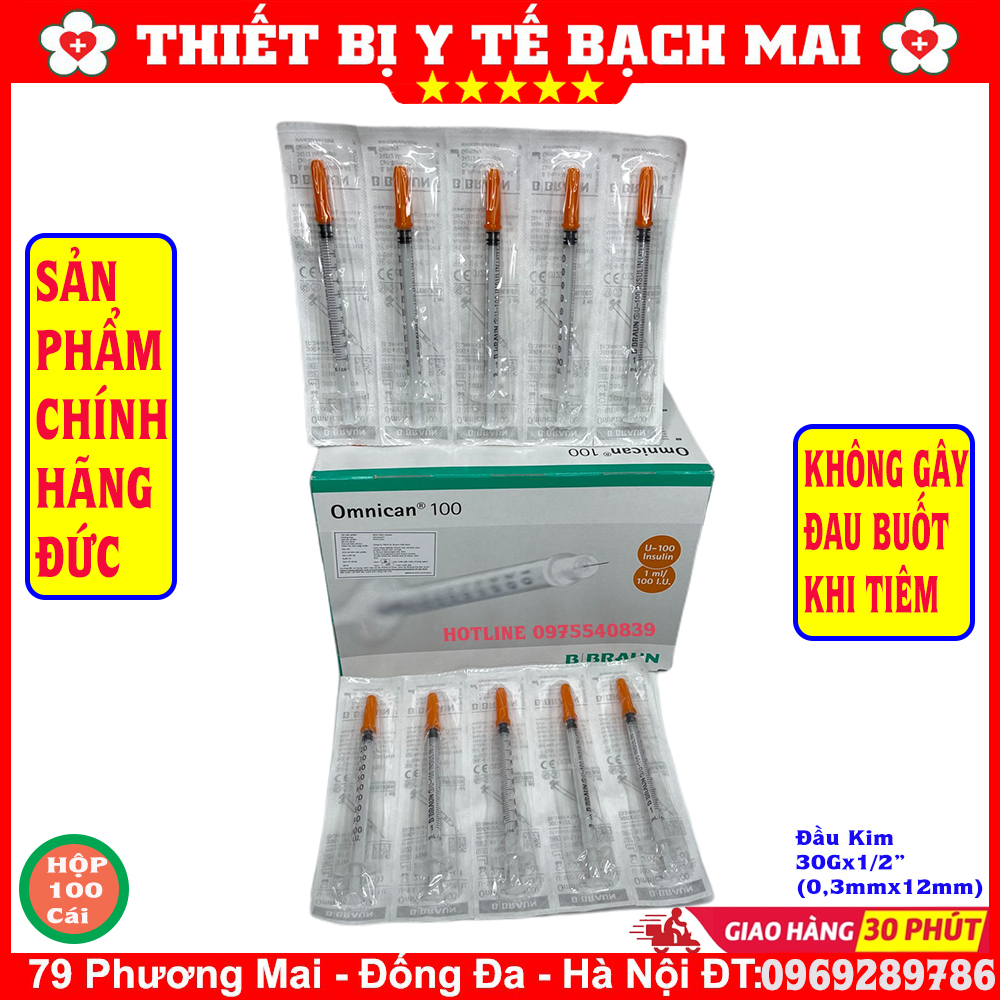 Bơm kim tiêm tiểu đường insulin - bơm tiêm thẩm mỹ omnican bbraun 1ml u40, u100 - sản xuất đức