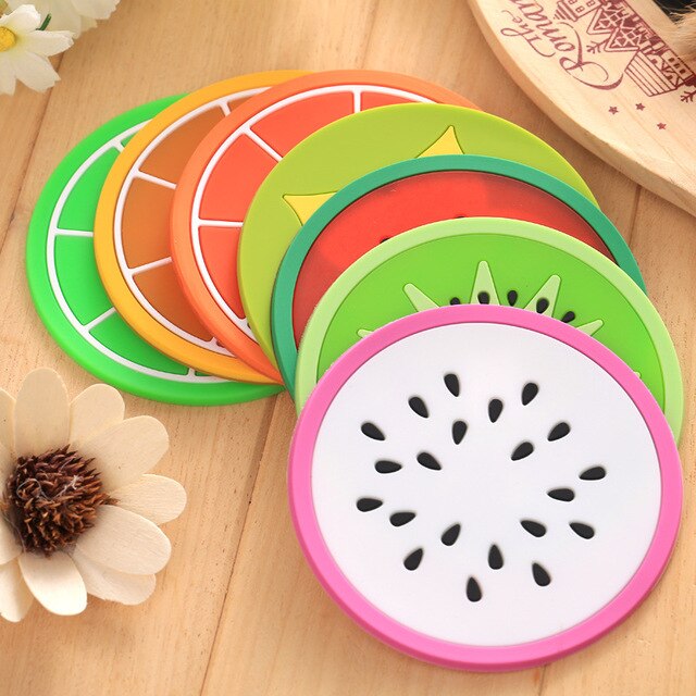 Combo 4 Miếng Lót Ly Chén Cốc Silicon Hình Trái Cây Độc Đáo