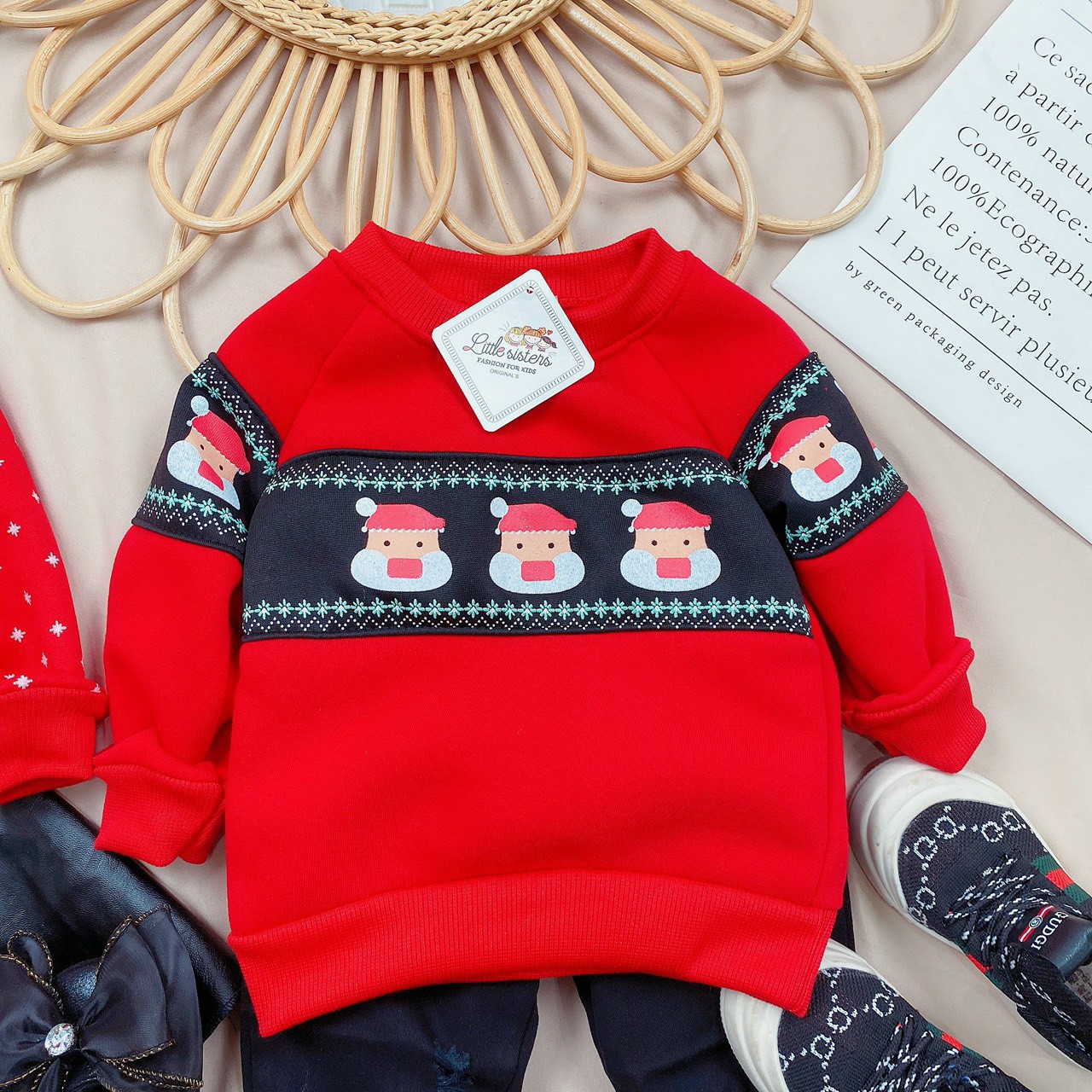 Áo nỉ bông Noel QATE629 cho bé