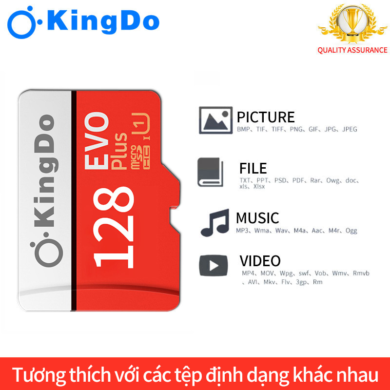 [Mua 1 tặng 1]Thẻ nhớ micro SD Kingdo Evo plus 128GB 95MB/s 4k video (new version)